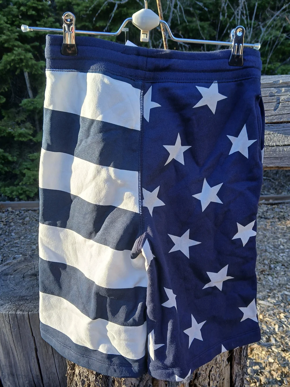 Gap Kids 1969 Paris Sweat Shorts American Patriotic Red White Blue Size  10-11